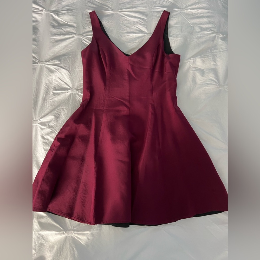100% silk burgundy dress